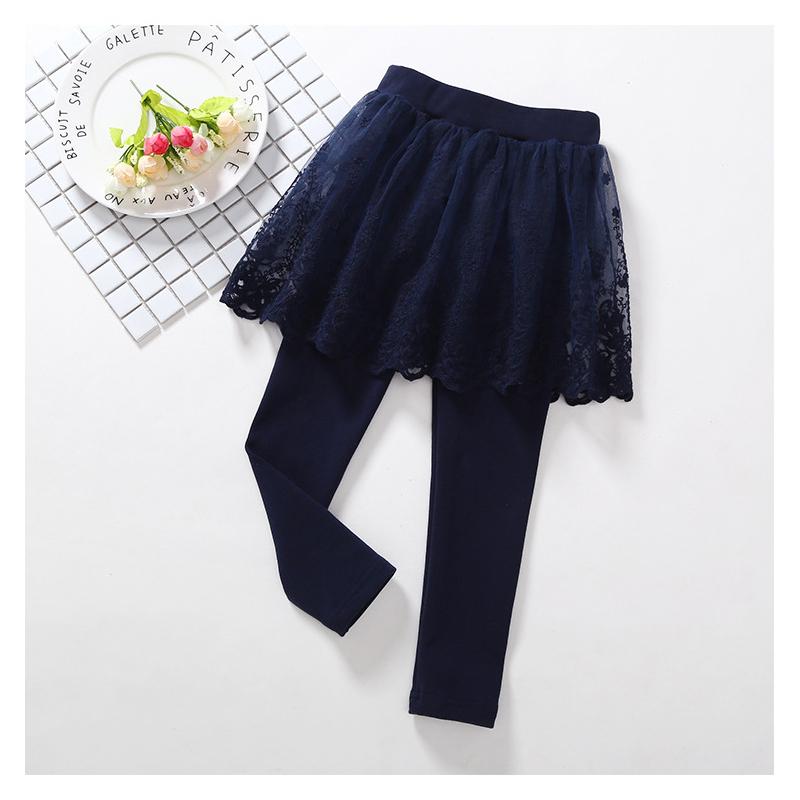 Children's Spring and Autumn Bottoms Girls Princess Dress Trousers False Two Pieces Fluffy Mesh Skirt Trousers 2-6year