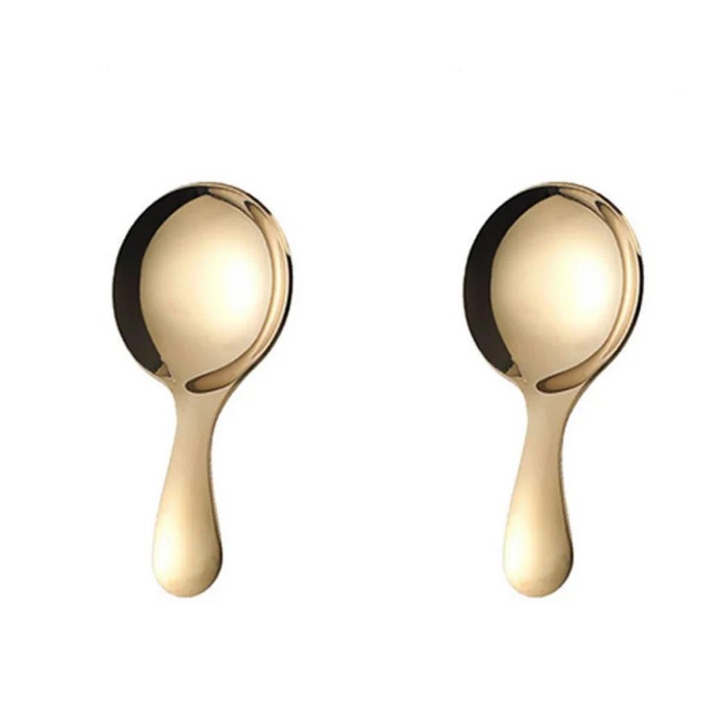 5 Stück Salzlöffel Mini Zucker Gewürz Löffel Gold Edelstahl Löffel Set Tee Kaffee Messlöffel Löffel für Glas Küchenzubehör