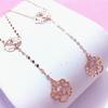 Purple Gold Rose Necklace, Simple Temperament Rose Gold Plated Collarbone Chain