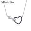 Blakc Awn Black Jewelry Black Heart Infinity-kettingen voor vrouwen