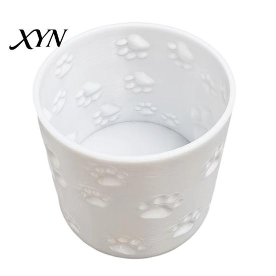 Thick Wall Flowerpot 3D Printed Cat Paw Print Flower Pot, Cute Small Plant Pot for Integrated Molding Desk, Animal Theme Planter Home Office,