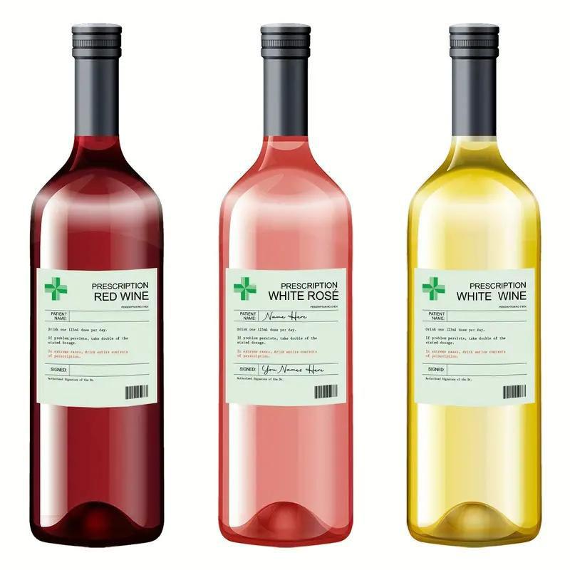 6-piece Set, Fun Prescription Wine Labels, Christmas Fun Novelty Labels, Wine Champagne Bottle Stickers, Party Decoration Stickers