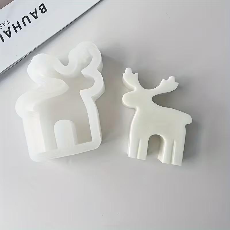 Christmas Silicone Mold Set Tree Reindeer Smiling Gingerbread Man DIY Candle Soap Plaster Crafts Christmas Decor Gift Supplies