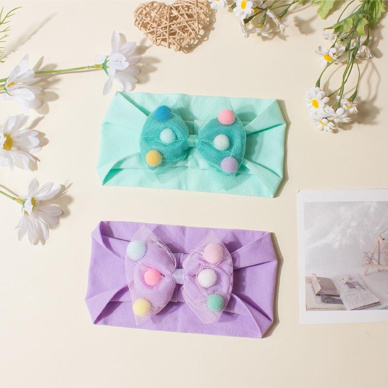 New Baby Headscarf Combination, Cute Baby Soft Bow Flower Headband, Children's Accessories
