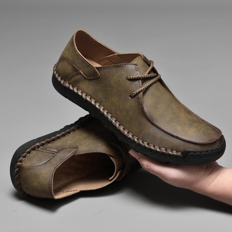 Brand Autumn Retro Loafers Men's High Quality Loose Men's Shoes Large Size 38-46 Casual Shoes Outdoor Comfortable Hiking Shoes