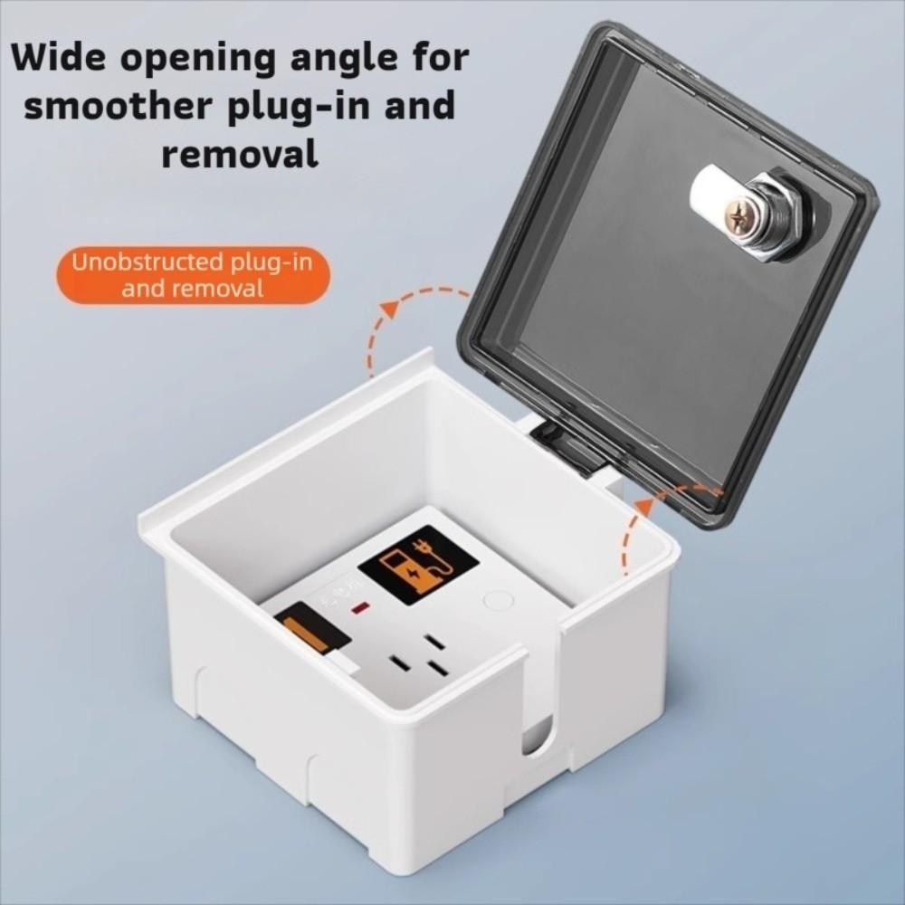 With Lock Outdoor Socket Waterproof Box Anti-Theft DustProof Charging Socket Lock Box Thicked Socket Protection Box 86Type