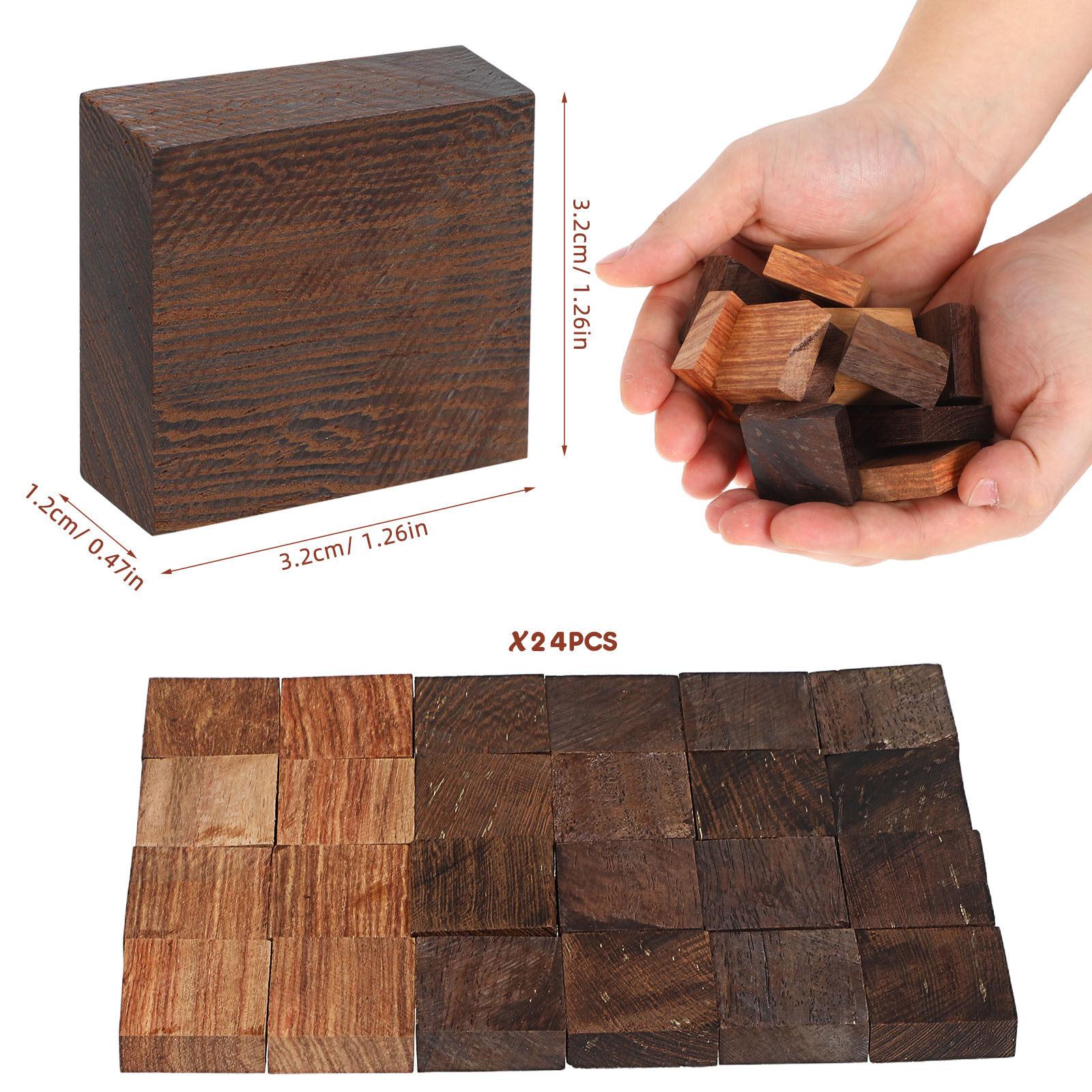 

24Pcs Wooden Craft Blanks for Ring Making Unfinished Smooth Surface DIY Jewelry Art Supplies Carving Painting Small Wood