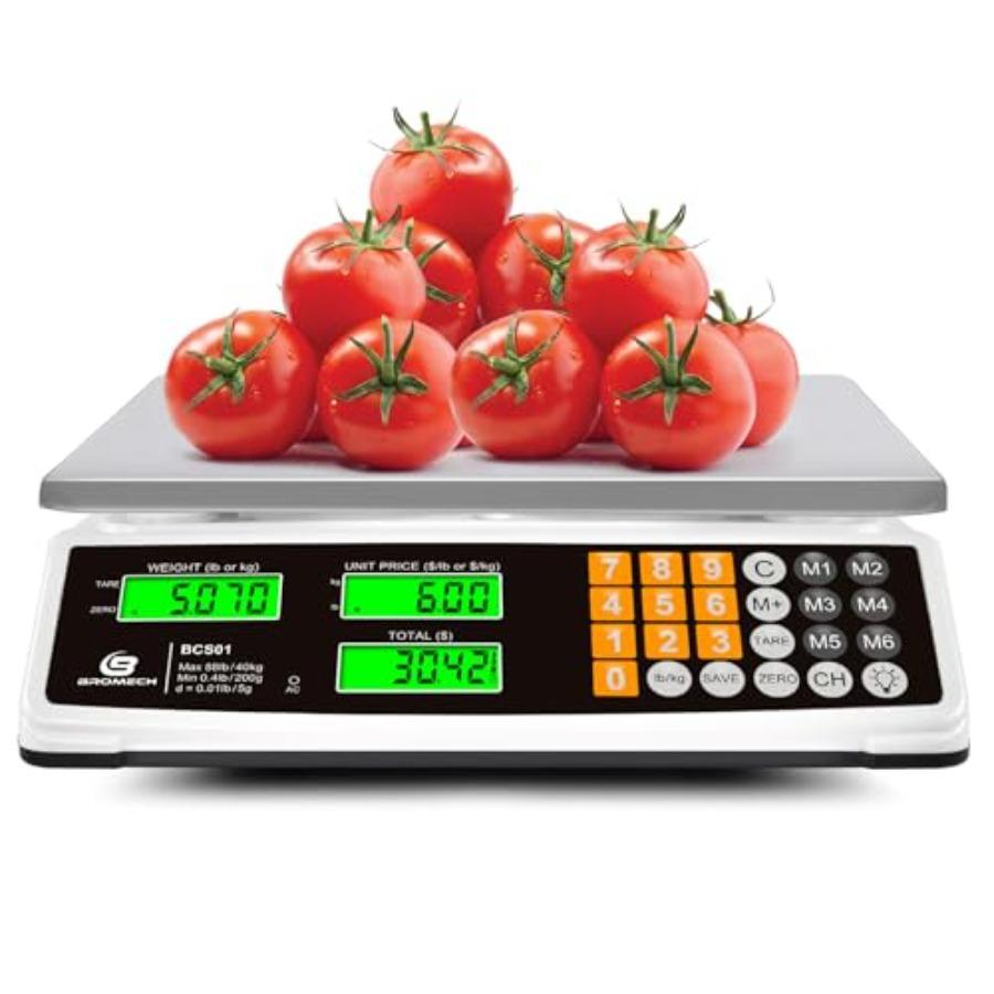 Price Computing Scale 88lb/40kg Commercial Food Scale for Produce Meat Weighing LCD Display and Green Bright Backlight for Farm United States