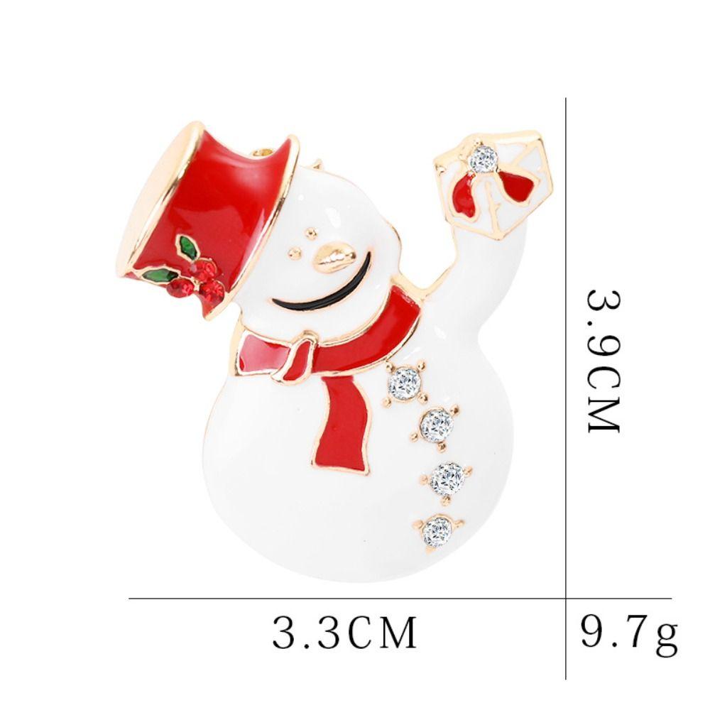 Snowman Santa Rhinestone Badge Fashionable New Year Pins Christmas Brooch  New Year Jewelry