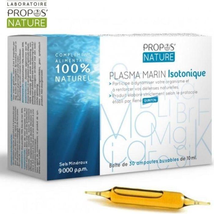 Plasma marin isotonique 9000 ppm - eau de quinton 30 ampoules - propos nature
