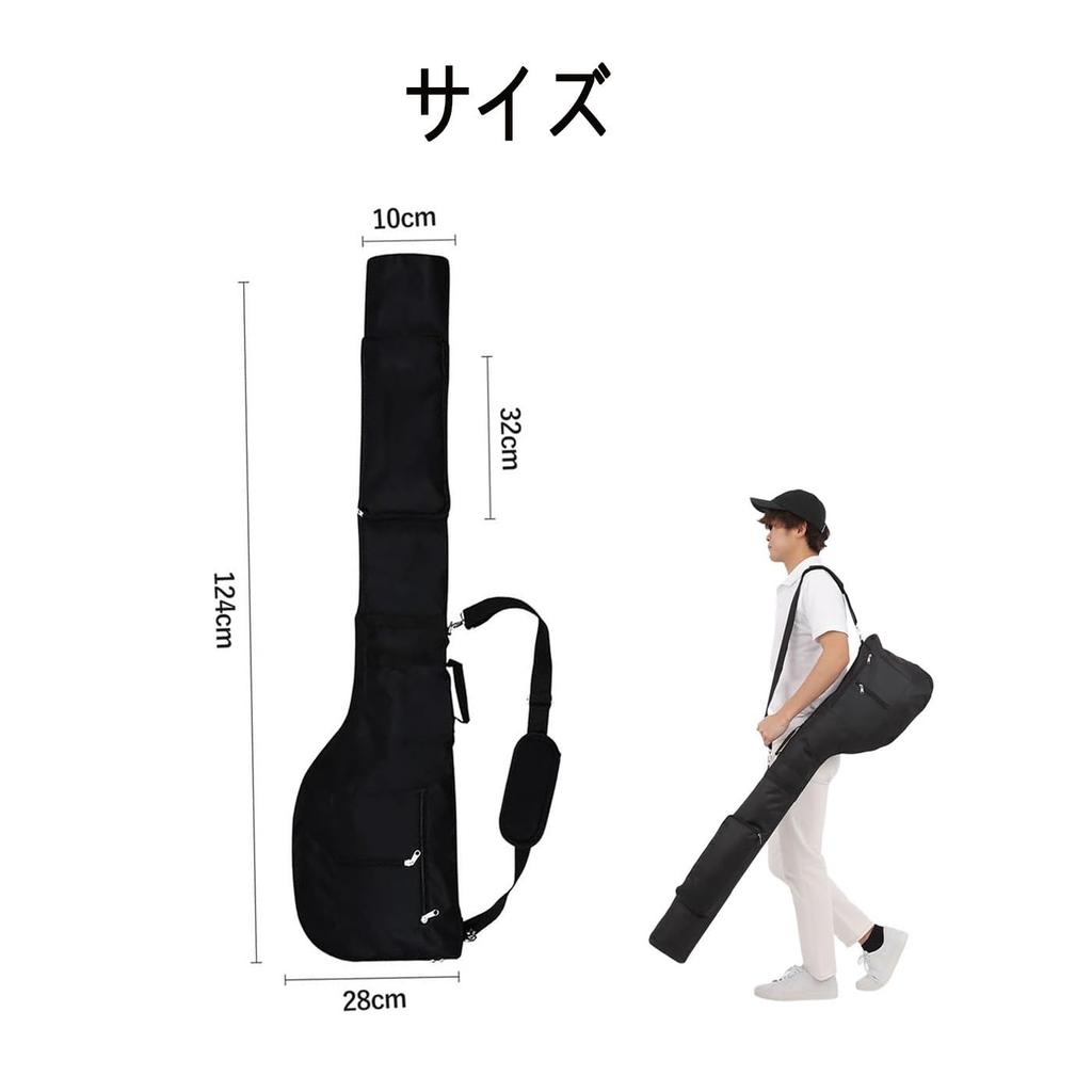 Golf Bag for Practice Club Case, Ultra-lightweight, Large Capacity, Abrasion-resistant Fabric, 7-piece Storage, 3 Pockets, Soft Carry Bag