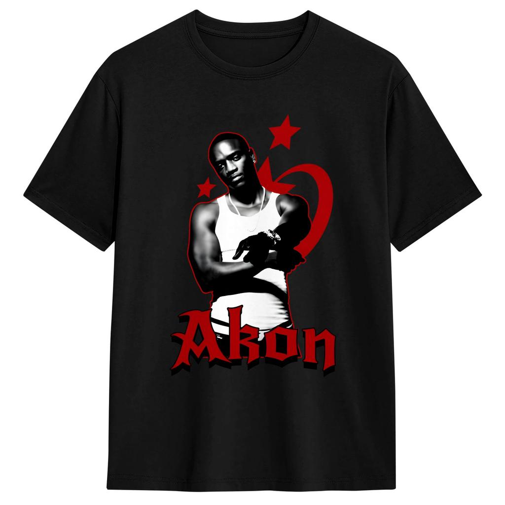 Unisexs Akon T Shirt Tour Pure Cotton Clothing Funny Short Sleeve O Neck Tees Plus Size TShirts