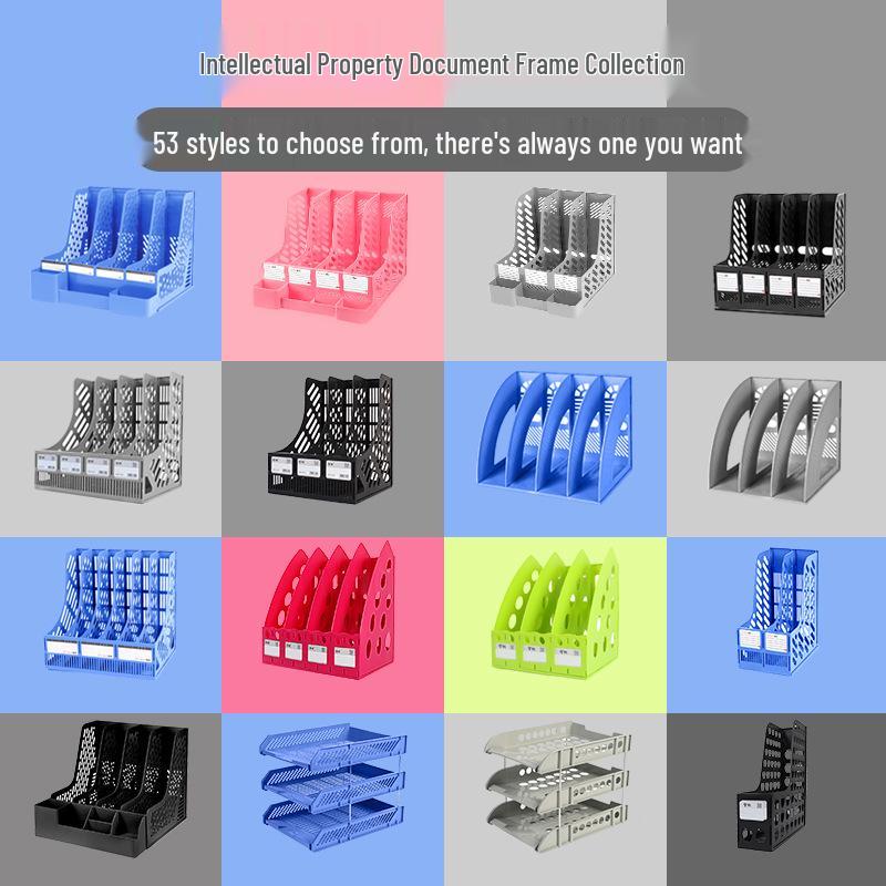 Four-Tier Desktop File Organizer with Storage Trays for Office Supplies