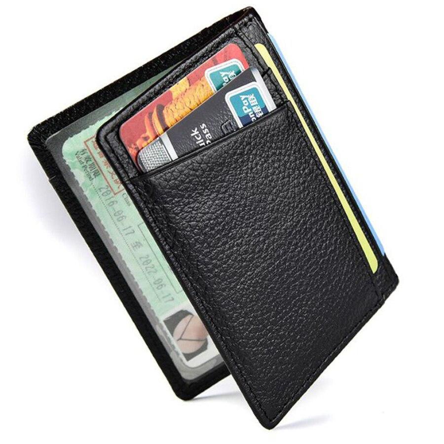 Porta carte di credito ID Porta carte di credito in pelle da uomo ultra sottile per carte Porta carte di credito Porta carte di credito in vera pelle