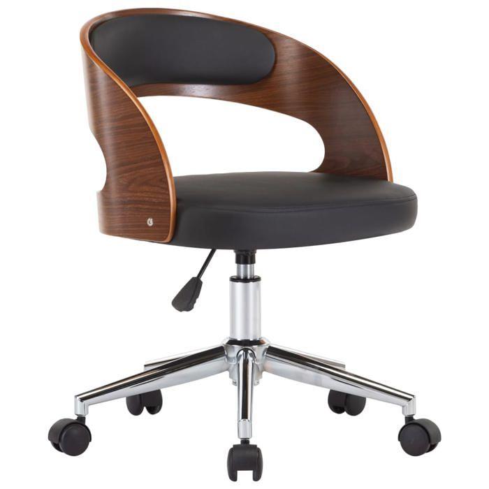 VidaXL Chaise Pivotante à Dîner Chaise de Salle à Manger Chaise de Repas Siège de Cuisine Maison Intérieur Similicuir Noir 287421
