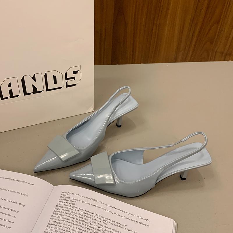 Fashion 2025 Summer High Heel Women Sandals Fashion Pointed Toe Singbacks Shoes Design Style Banquet Party Sandalias Shoes