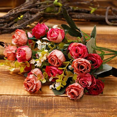 Yousheng Artificial Roses Bunch Reusable Fake Flowers Maintenance-Free Faux Rose Bundle for Table Centerpiece Wedding Party Home Decor
