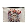 baizihuahu Cosmetic Storage Bag, with Black Zipper Smooth Opening, Thick Wear-Resistant Canvas Pouch, Christmas Pattern Printed Multipurpose
