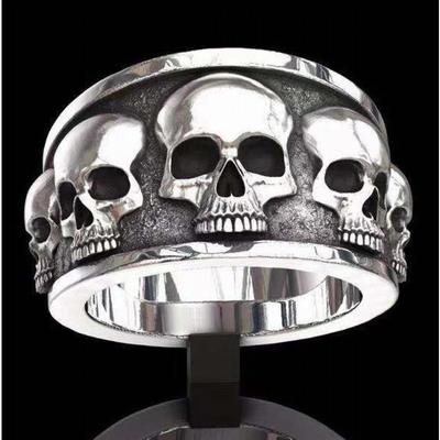 Hip-hop Creative Skull Ring, High-end Popular Men's Dark Style Ring Hand Jewelry