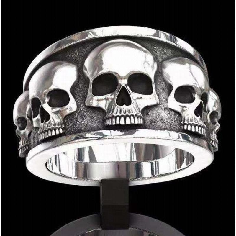 Hip-hop Creative Skull Ring, High-end Popular Men's Dark Style Ring Hand Jewelry