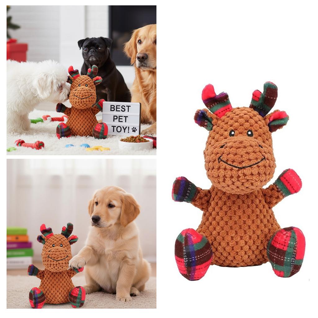1/3pcs Stuffing Plush Dog Chew Resistant Christmas Plush Dolls Dog Plush Toys for Large Medium Small Breeds Indoor Outdoor Play