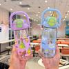 Water bottle pc plastic cup cartoon children's straw cup, portable bouncing student cute water cup new strap kettle