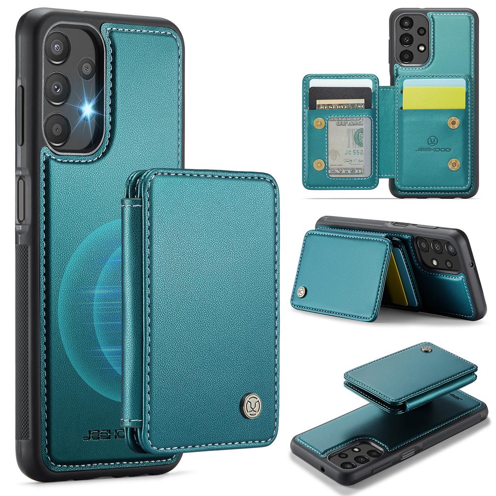 JEEHOOD J05 For Samsung Galaxy A13 4G Case Leather Mobile Cover with Detachable Magnetic Card Bag