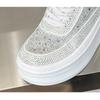Frühling Sommer Plateau Sneaker Damen Komfort Versteckter Absatz 3cm Atmungsaktives Plateau 6cm Modische Schuhe Schwarz Weiß