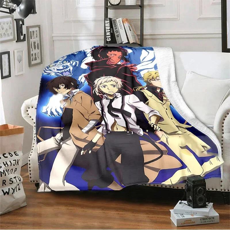 Manga Bungo Stray Dogs Dazai Osamu Throw Blanket Sheets On The Bed Blanket On The Sofa Decorative Lattice Bedspreads Sofa Covers