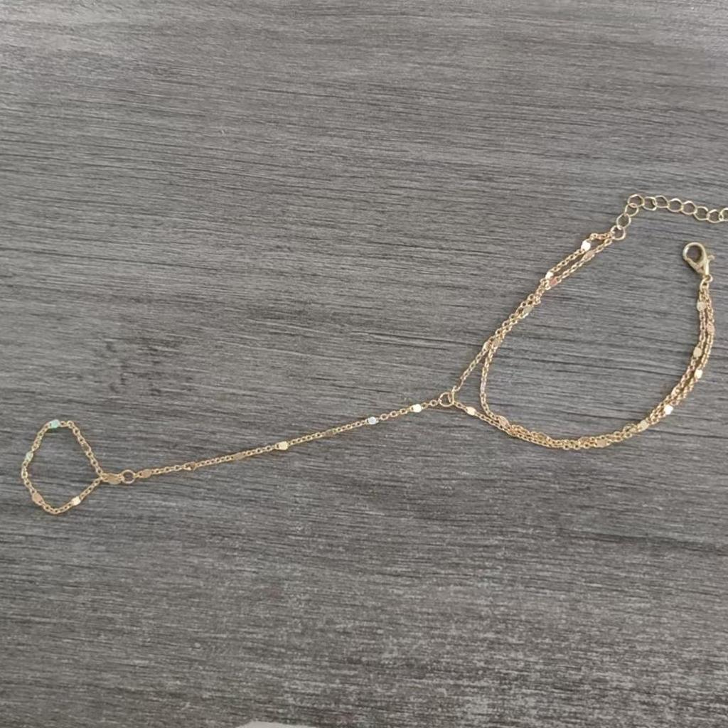 Europäische & Amerikanische Leichte Luxus Türkis Schmetterling Handkette mit Perlen- & Kristallakzenten