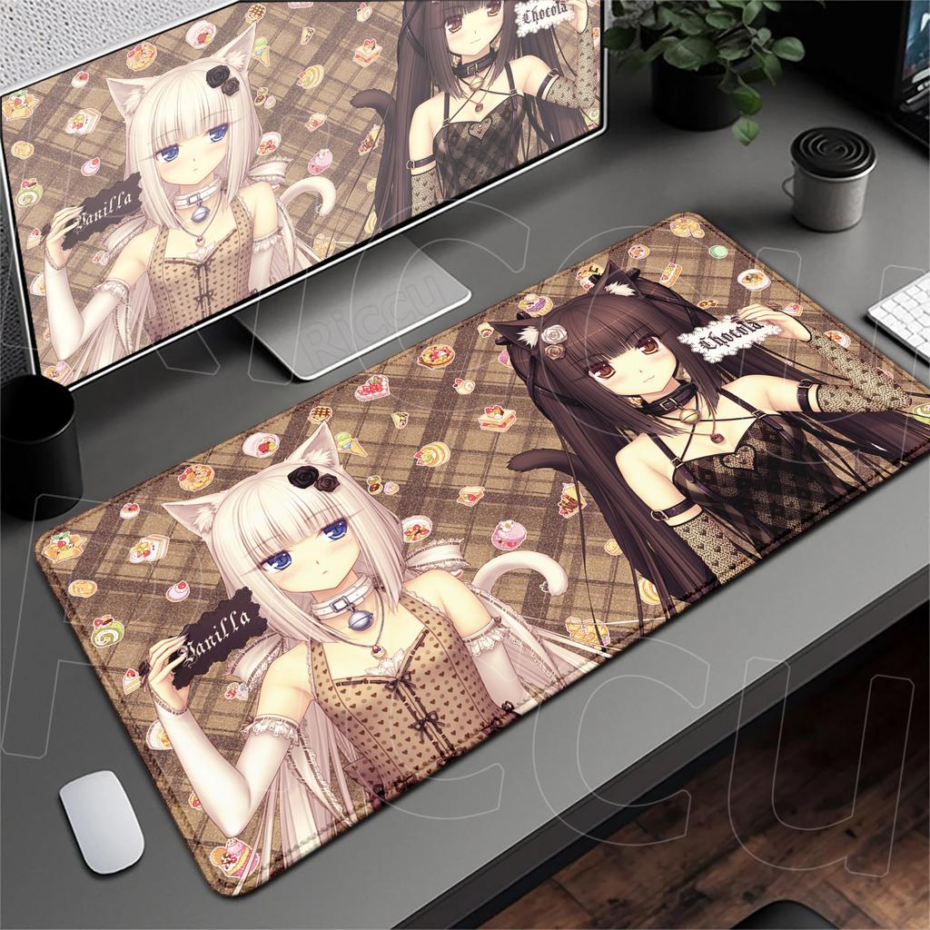 Anime Nekopara Cute Girl Carpet Large Computer Desktop Protect Cushion XXL Gaming Lock Edge Thicken Mouse Pad Speed Keyboard Mat