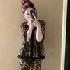 [Cotone di alta qualità imitazione] Pigiama donna nuovo stampa leopardo pizzo floreale autunno maniche lunghe semplice piccolo fresco casa