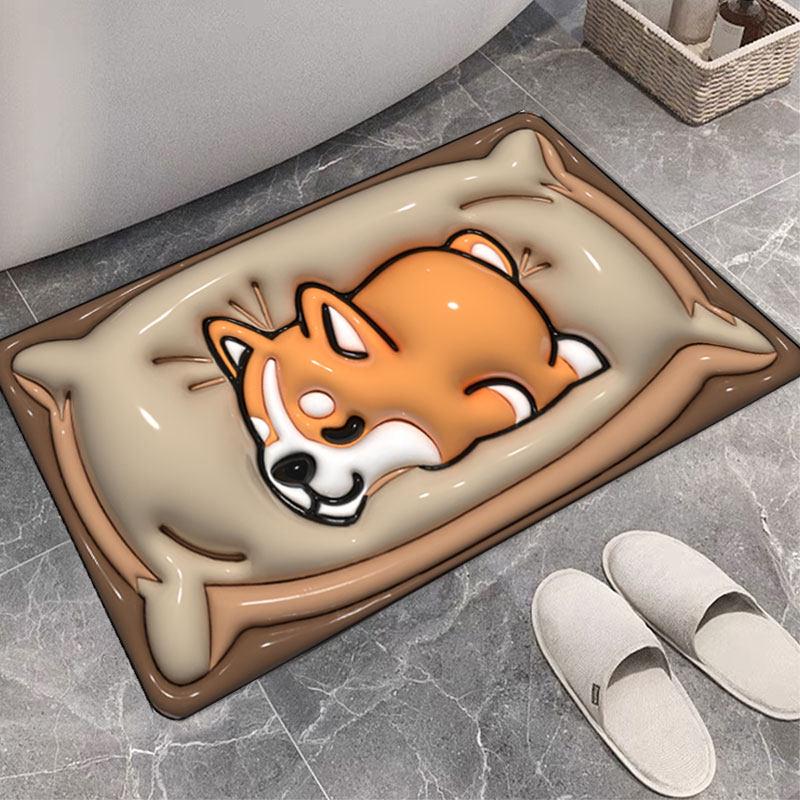 Expandable Cartoon Diatomaceous Floor Mat: Quick-Drying, Water-Absorbent, Anti-Slip, Easy to Clean for Bathroom and Entrance.
