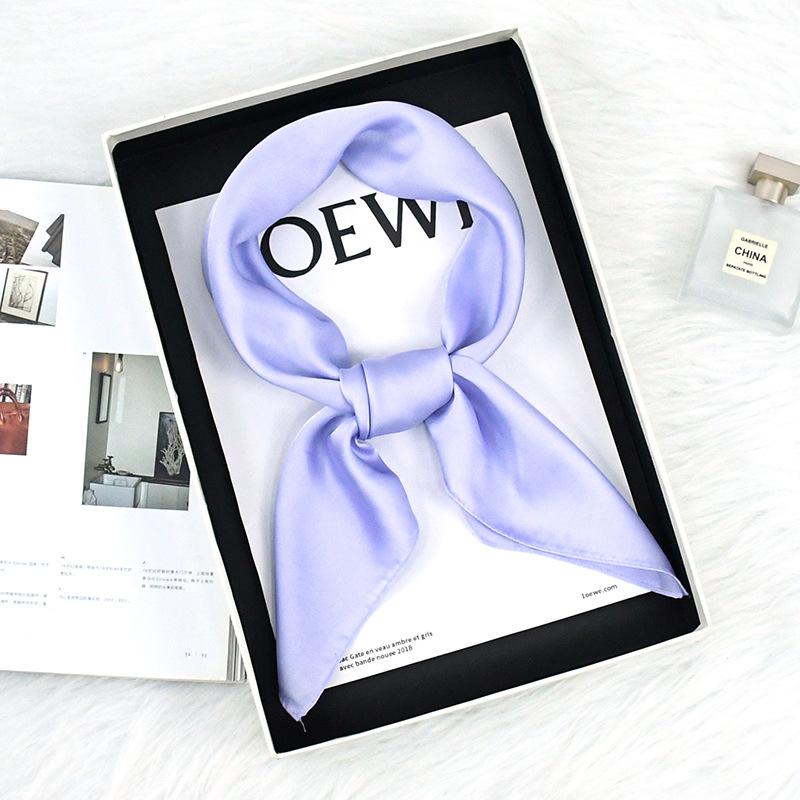 Spring/Autumn Solid Color Silk Scarf: 70cm Stylish & Versatile Women's Neck Accessory