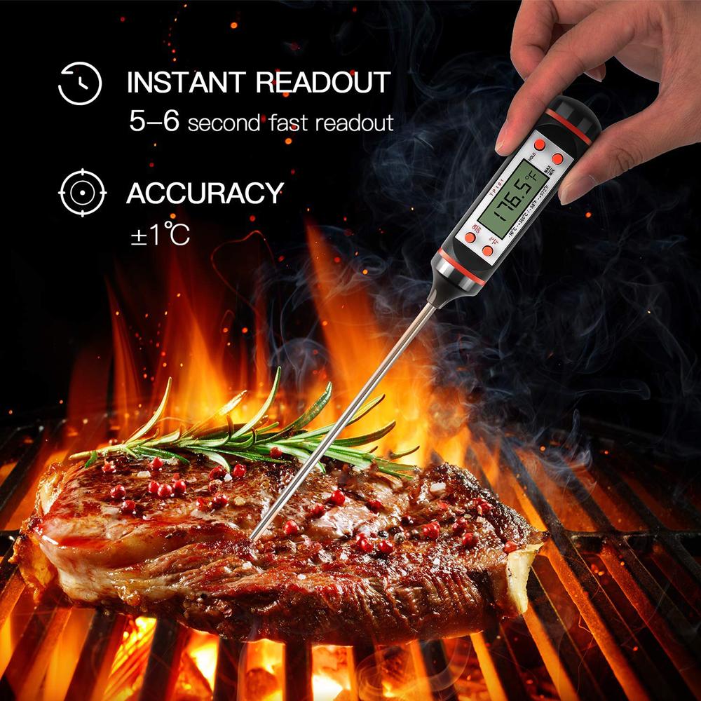 Portable Digital Kitchen Thermometer Barbecue Water Oil Cooking Meat Food Thermometers 304 Stainless Steel Probe Tools