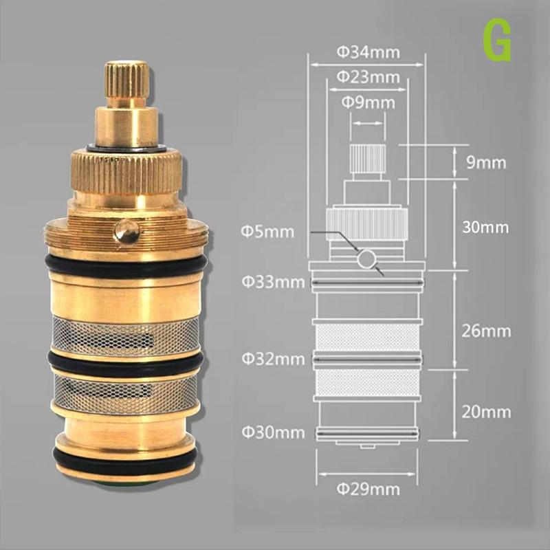 Thermostatic Cartridge Temperature Control Valve Faucet Accessories Bathroom Fixture Brass Thermostatic Cartridge