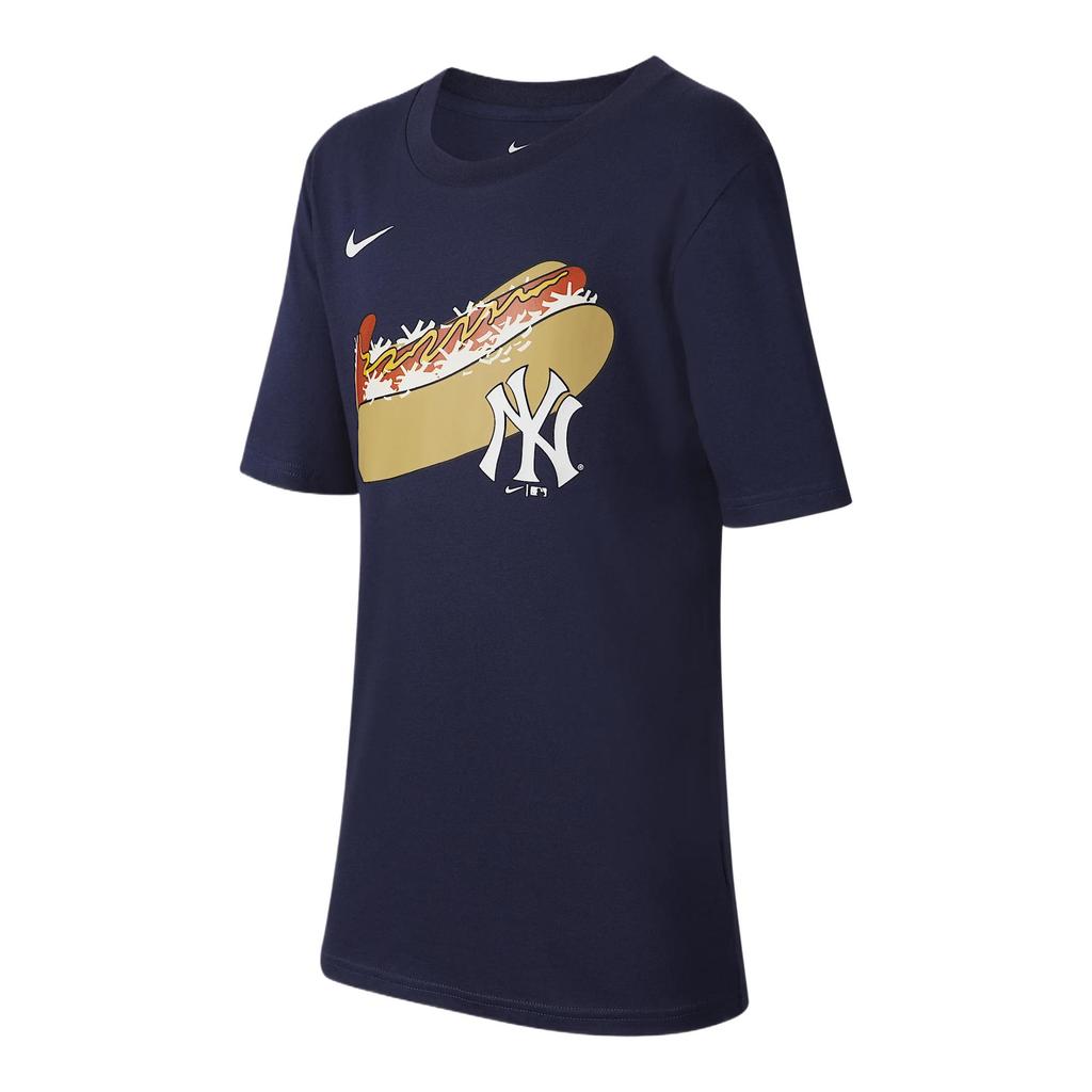 Nike X MLB Collaboration T-Shirt New York Yankees Comfortable Soft Skin-Friendly Fashion Short Sleeve Kids Tops Deep-Navy DX5241-410