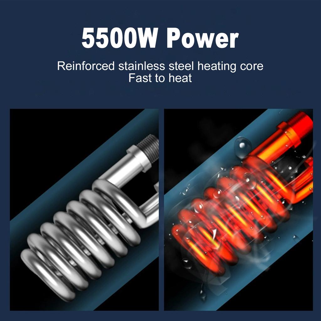Mini Tankless Water Heater Instant 5500W Electric Water Heater with LED Touch Screen Temperature Control 30 55 degrees