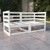 Vidaxl 2-Seater Garden Sofa, White, Solid Pine Wood