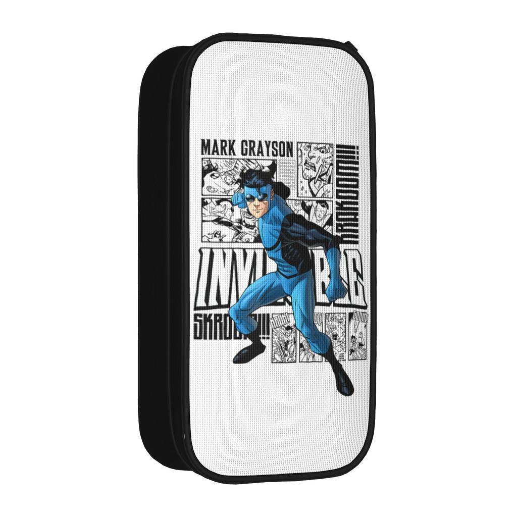 Invincible Blue Suit Collage Pencil Cases Cute Pen Holder Bag for Student Big Capacity School Supplies Zipper Pencilcases