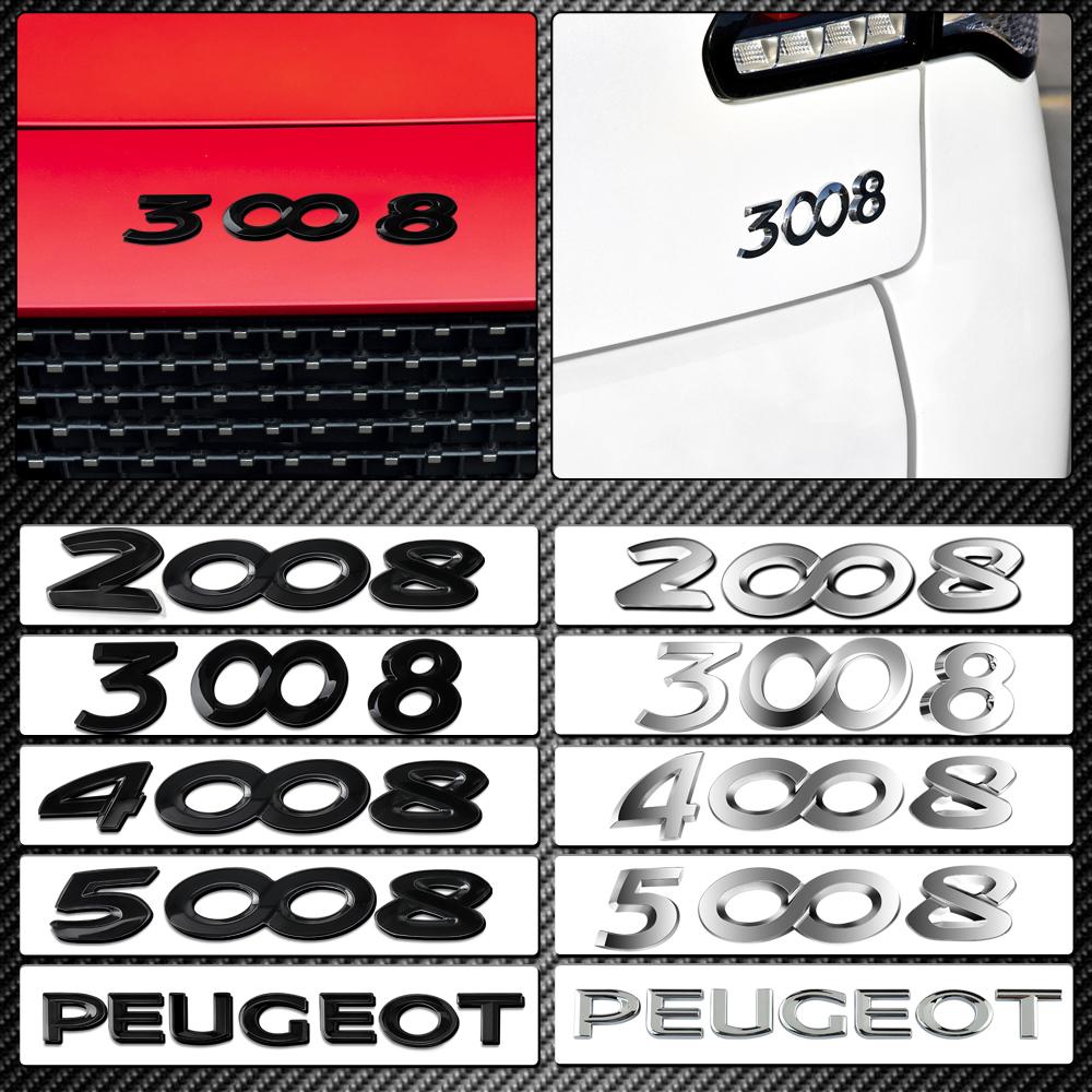 For New Peugeot 206 207 301 307 308 408 508 2008 3008 4008 5008 RCZ 1Pcs ABS Car Badge Sticker Car Body Trunk Decoration Sticker