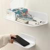 Foldable Plastic Shelf Stick on Wall for Kitchen Bathroom Many Place Extra Storage Needed Wall Mounted Bedside Shelves
