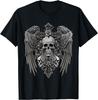 Funny Y2K Grunge Aesthetic Wings Alt Goth Skull Cross Gothic Unisex T-Shirt