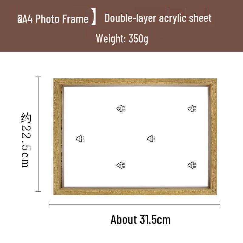 Transparent Acrylic DIY Photo Frame for Kids' Handmade Art with Solid Wood Painting Frame
