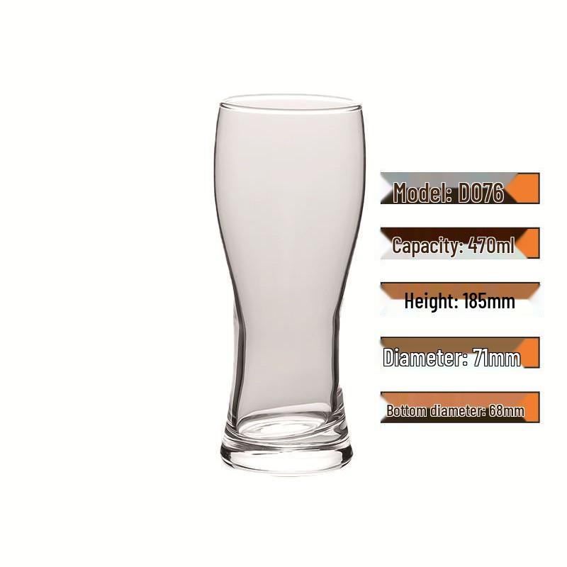 Custom Short Round Trophy Glass - White Homebrew Beer and Juice Glass, Large Capacity with Thick Bottom