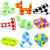 1Pcs Mini Twist Snake Ruler Puzzle Folding Puzzle Cube Educational Toys Magic Ruler 24 Kids Brain Teaser Foldable Party Favors