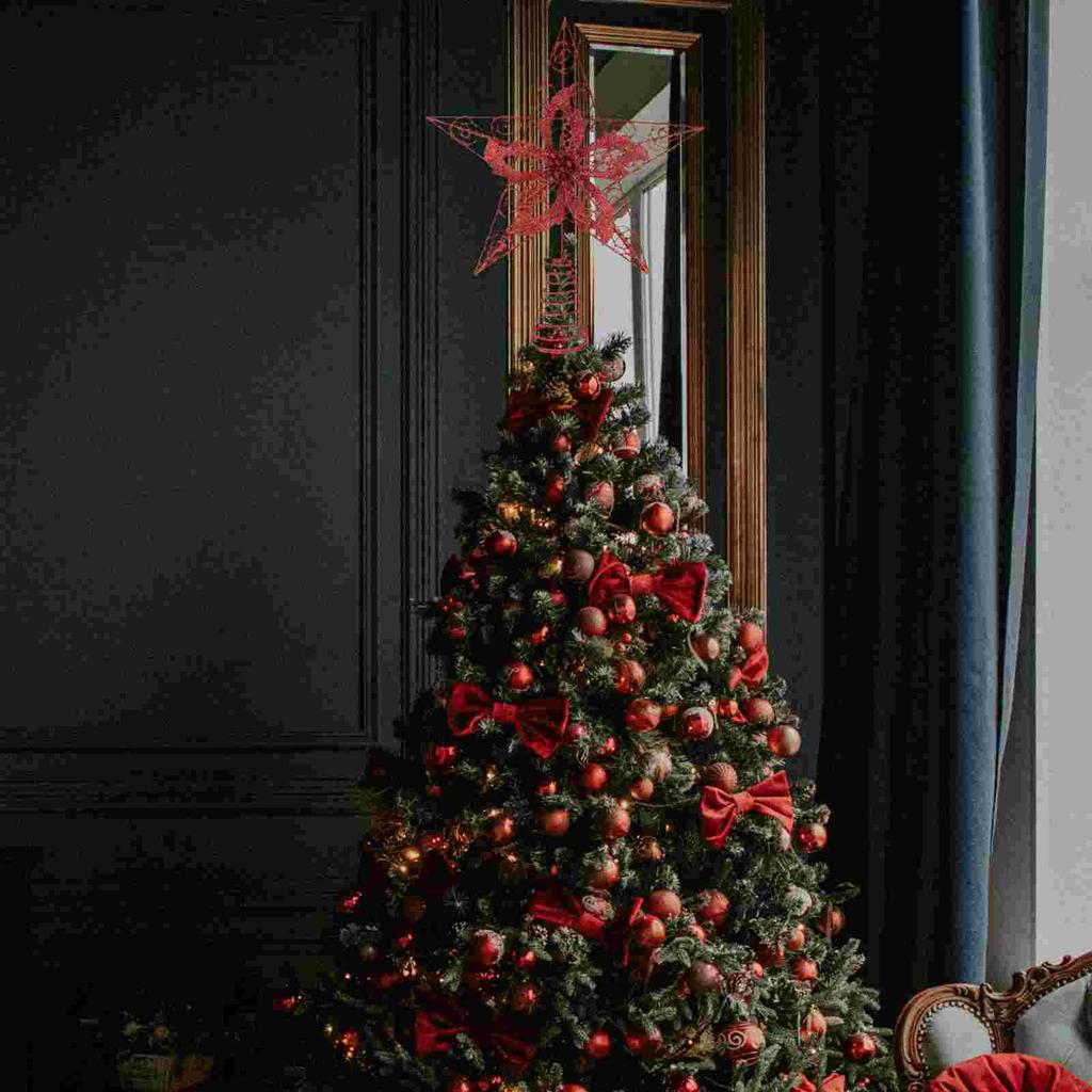Christmas Tree Top Star Decoration Topper Adornment Wrought Iron Ornament Party