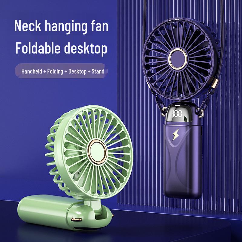 2023 Portable USB Handheld Fan with Foldable Digital Display & Aromatherapy, Rechargeable, Custom Logo Available