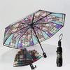 Automatic Church Retro Transparent Large Umbrella Stained Glass Transparent Umbrella Romantic Sunny Dual Use Of Rain And Light