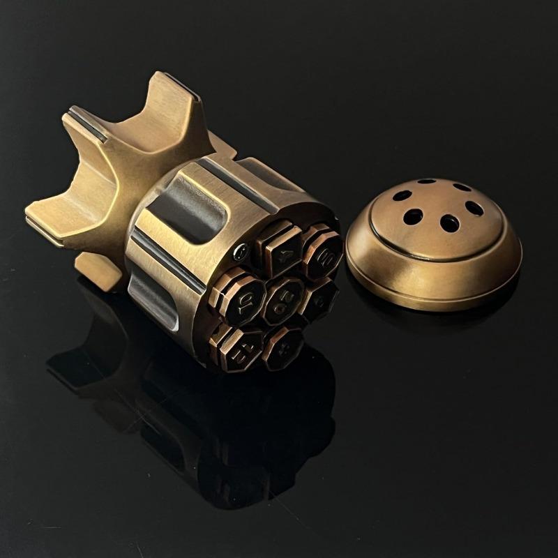 Набор из 7 металлических многогранных игральных костей с вращающимся револьверным — фото 16